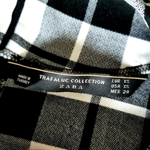 ZARA | Trendy Black & White Plaid Layered Dress - Picture 6 of 8